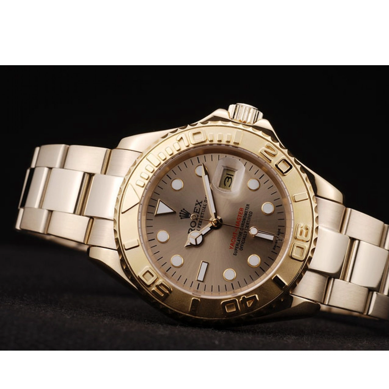 Aaa replica watch Master Bezel Dial Yacht 98232 Rolex Gold Gold 0730